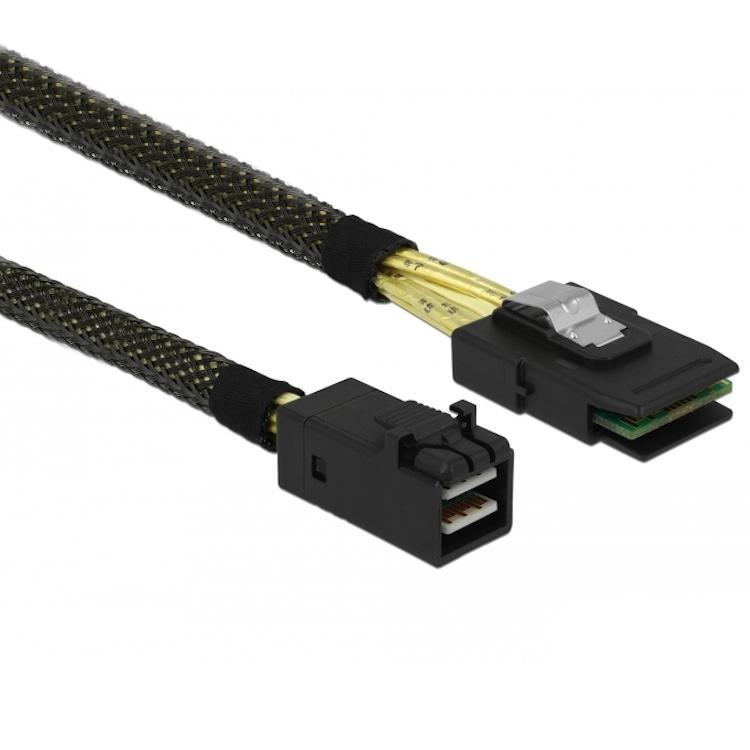 Load image into Gallery viewer, Delock mini sas hd sff-8643 > mini sas sff-8087, 0,5m kabel (zwart, 83388)
