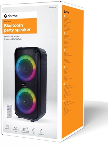 Enzo denver bluetooth party speaker 200w oplaadbaar met lichteffect - 9510480
