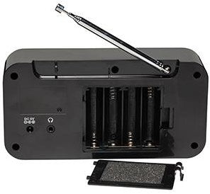 Enzo denver radio dab+ 230v of batterij + dual wekfunctie zwart - 8140310