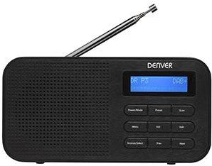 Enzo denver radio dab+ 230v of batterij + dual wekfunctie zwart - 8140310