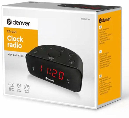 Afbeelding laden in galerijviewer, Enzo denver wekkerradio led fm zwart dual alarm - 8140211
