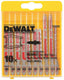 Dewalt accessoires dewalt dt2292 10 delig decoupeerzaagblad set in cassette - metaal