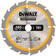 Dewalt accessoires cirkelzaagblad 165x20x16t, wisseltand, positief 24°, kerf 1,6mm - dt1948-qz