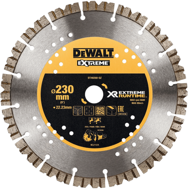 Dewalt accessoires extreme runtime diamantblad, gesegmenteerd, ø230mm 22.2mm (dcs690) - dt40260-qz
