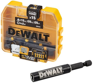 Dewalt accessoires impact torsion 15-delige impact mixed tic tac + schroefgeleider - dt70522t-qz