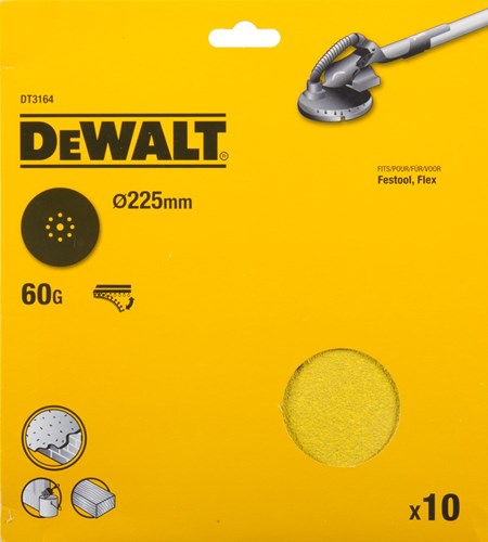 Dewalt accessoires schuurschijf, ø225mm, festool, flex 9 perf., k60 (10x) - dt3164-qz