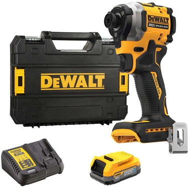 Dewalt dcf850e1t-qw - 18v xr brushless ultra compacte slagschroevendraaier | 3 snelheden | 1x 1.7ah powerstack accu in tstak - dcf850e1t-qw