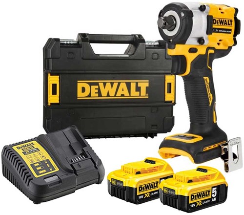 Dewalt dcf921p2t-qw - 18v xr brushless compacte slagsmoersleutel | met frictiering | 1 2 aansluiting | 2x 5.0ah | in tstak - dcf921p2t-qw