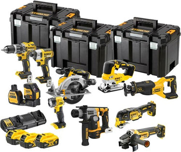 Dewalt dck1012p4t-qw | 10-delige combopack | xr 18 volt | 5,0 ah | li-ion | 4 accu's - dck1012p4t-qw