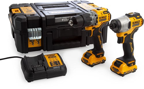 Dewalt dck2111l2t actieset dcd706 klopboorschroefmachine + dcf801 slagschroevendraaier 12v 2x 3.0ah xr - dck2111l2t