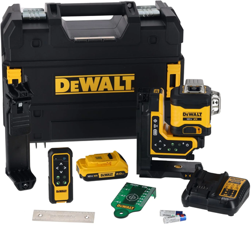Load image into Gallery viewer, Dewalt dcle34035d1-qw kruislijnlaser | 3x360° | groene straal | + afstandsbediening | 18 volt | 1x 2.0ah li-ion + lader - dcle34035d1-qw
