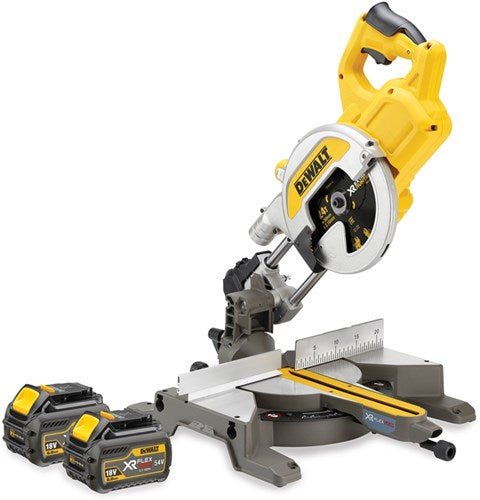 Load image into Gallery viewer, Dewalt dcs777t2-qw | xr flexvolt accu afkort- en verstekzaag 54v 216mm in doos (2x 6.0ah accu + dcb118 snellader) - dcs777t2-qw
