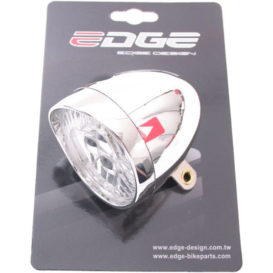 Edge koplamp retro 3 led aan uit - incl. batterijen - chroom