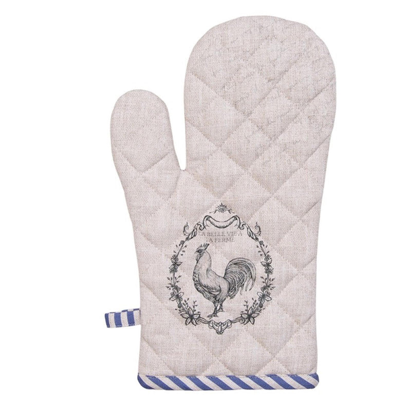 Afbeelding laden in galerijviewer, Clayre eef ovenhandschoen haan beige blauw 18x30cm
