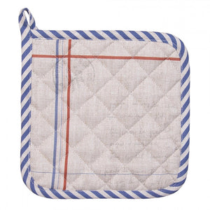 Clayre eef pannenlap haan beige blauw 20x20cm