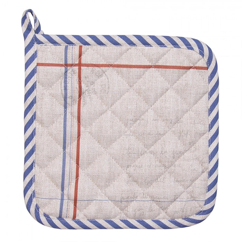 Afbeelding laden in galerijviewer, Clayre eef pannenlap haan beige blauw 20x20cm
