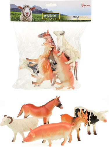 Toi-toys animal world boederijdieren deluxe, 5st.