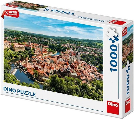 Dinotoys dino puzzel - drone beeld český krumlov - 1000 stukjes