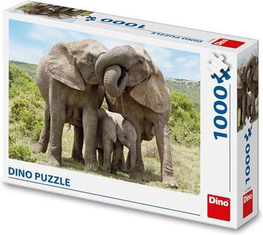 Dinotoys dino puzzel - familie olifanten - 1000 stukjes