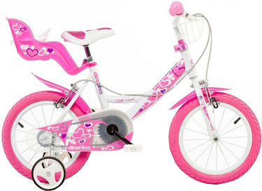 Dino Little Heart 14 Inch 26 cm Meisjes Knijprem Wit Roze