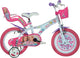 Dino 14 Inch 24 cm Meisjes Knijprem Wit Roze