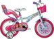 Dino 16 Inch 27 cm Meisjes Knijprem Wit Roze