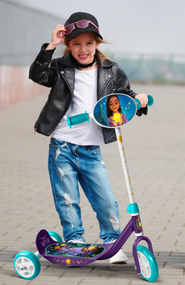 Load image into Gallery viewer, Disney Wish 3-wiel kinderstep meisjes paars blauw wit
