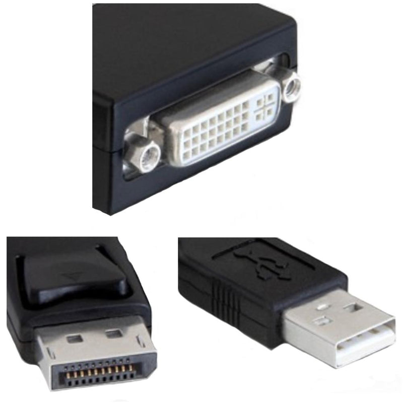 Load image into Gallery viewer, Delock adapter displayport > dvi-i (zwart, + usb (23cm), actief)
