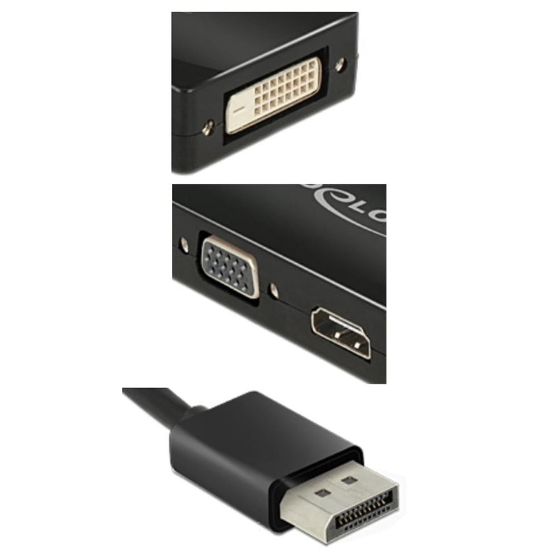 Load image into Gallery viewer, Delock displayport > vga hdmi dvi adapter (zwart)
