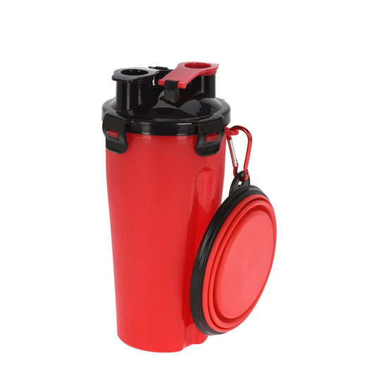 Abi dogs collection hondenvoer beker met schaaltje rood 880ml