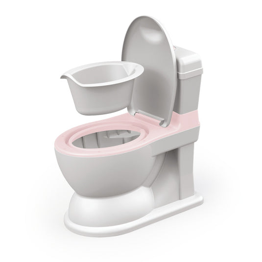 Dolu 2-in-1 XL Educatief Plaspotje met Doorspoeleffect Wit Roze
