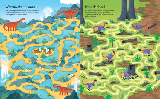 Usborne doolhoven dino's