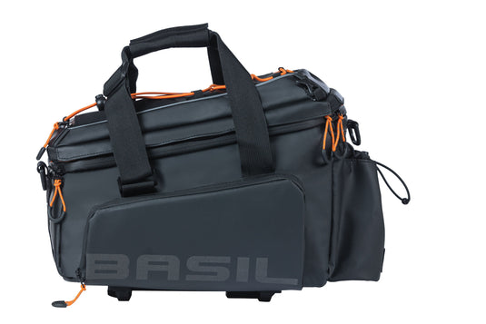 BASIL Miles XL Bagagedragertas Waterdichte zwarte tas voor elektrische fiets 36L MIK-systeem