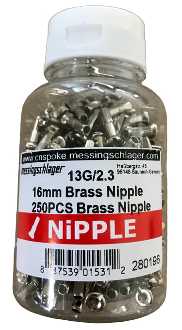Messingschlager cn spaaknippel spaak 13 velg 14 dun - 16 mm. (350)
