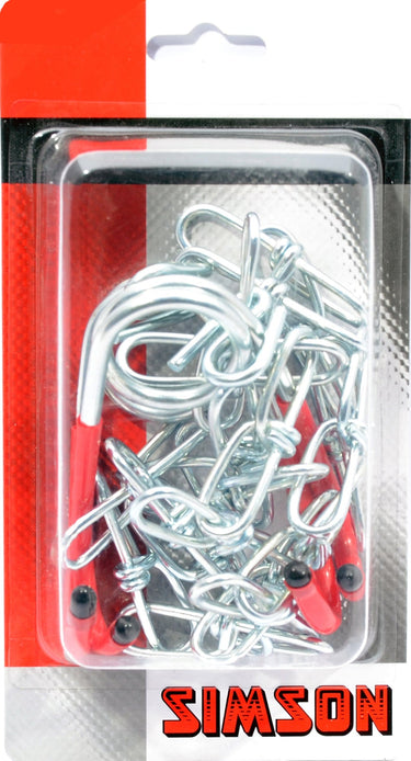 ophangkettingen met haken rood zilver 2 stuks
