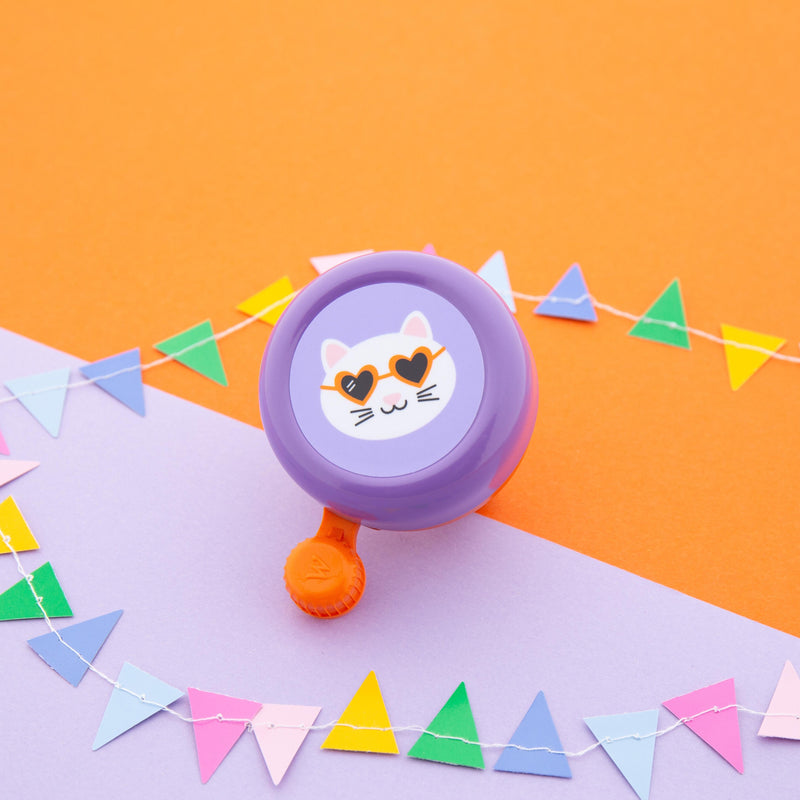 Afbeelding laden in galerijviewer, Widek b.v. widek kinderbel explorer funky cat oranje paars op kaart
