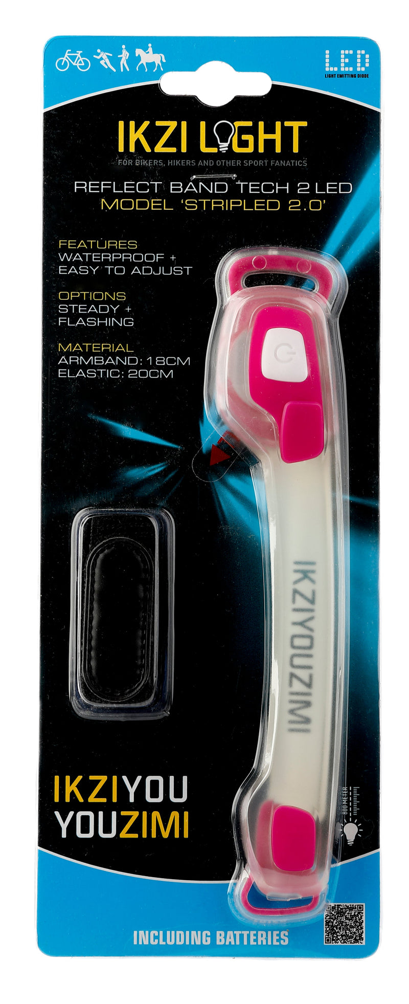 Afbeelding laden in galerijviewer, Buzaglo ikzilight armband stripled 2 x led roze
