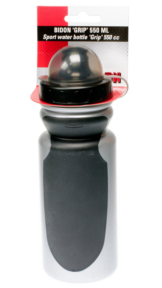 Simson Bidon Grip incl.stofkap 550ml zwart-grijs op kaart