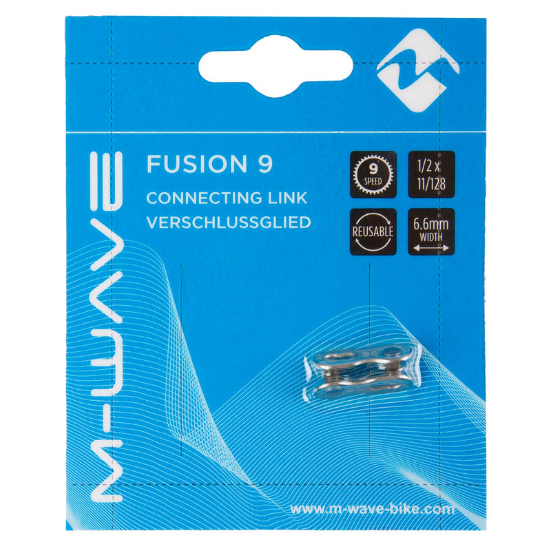 Load image into Gallery viewer, M-Wave Kettingschakel Fusion 1 2 x 11 128 staal 9S zilver
