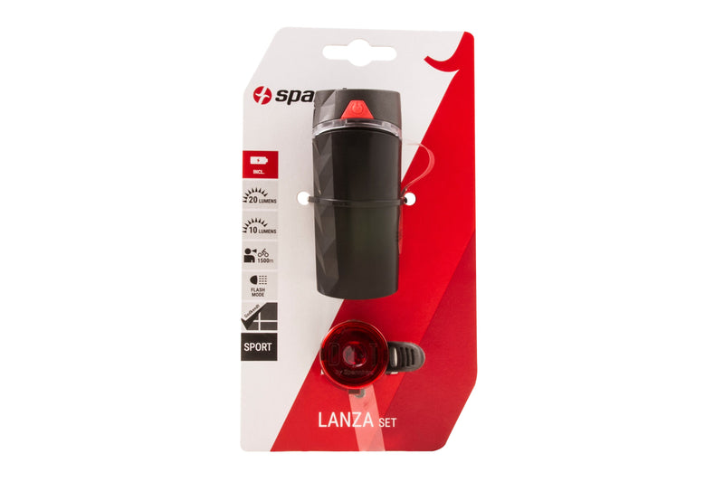 Load image into Gallery viewer, Verlichtingsset Spanninga Lanza + Dot Rear Batterij
