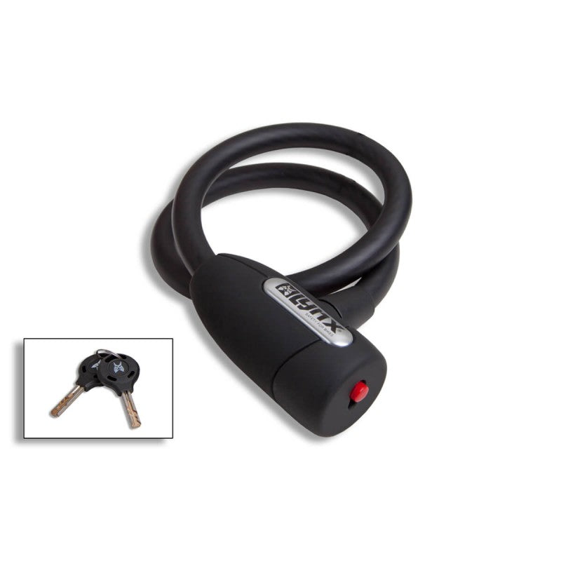 Load image into Gallery viewer, Lynx Kabelslot 60cm - gehard staal, auto-click, inclusief 2 sleutels
