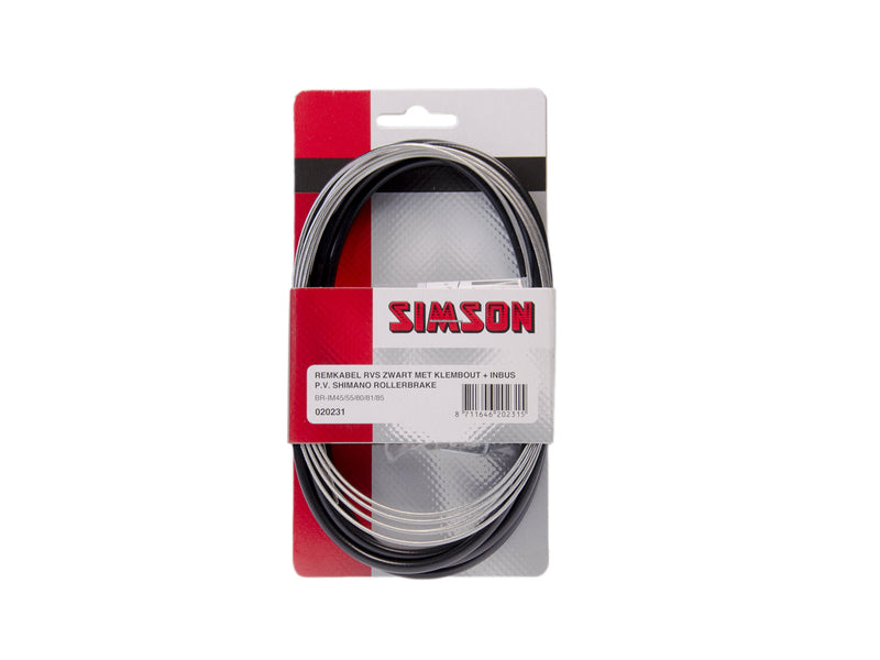 Load image into Gallery viewer, Simson rollerbrake remkabelset compleet RVS zwart op kaart
