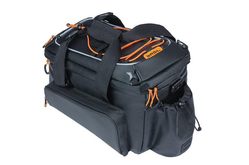 BASIL Miles XL Bagagedragertas Waterdichte zwarte tas voor elektrische fiets 36L MIK-systeem