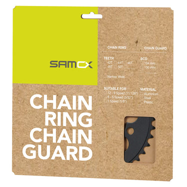 Messingschlager samox e-bike kettingblad nw 46t bcd 104 mm. 1 2x3 32 en 11 128 staal zwart