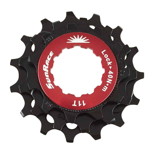 Sunrace sluitring met kransjes 11v 11 13 15t zwart