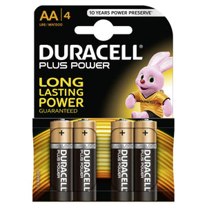Duracell batterij plus power mn1500 lr6 aa per 4 op kaart