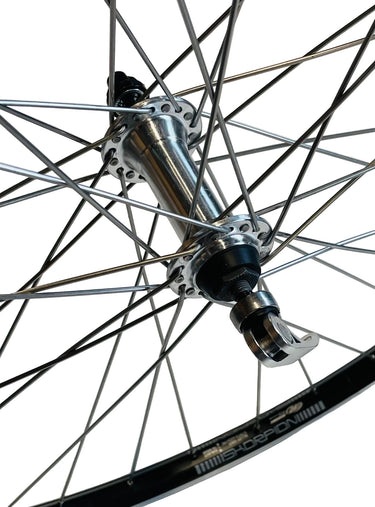 Rodi voorwiel 28 - 622x19 skorpion alu. zwart fm21 qr sp. 14 rvs