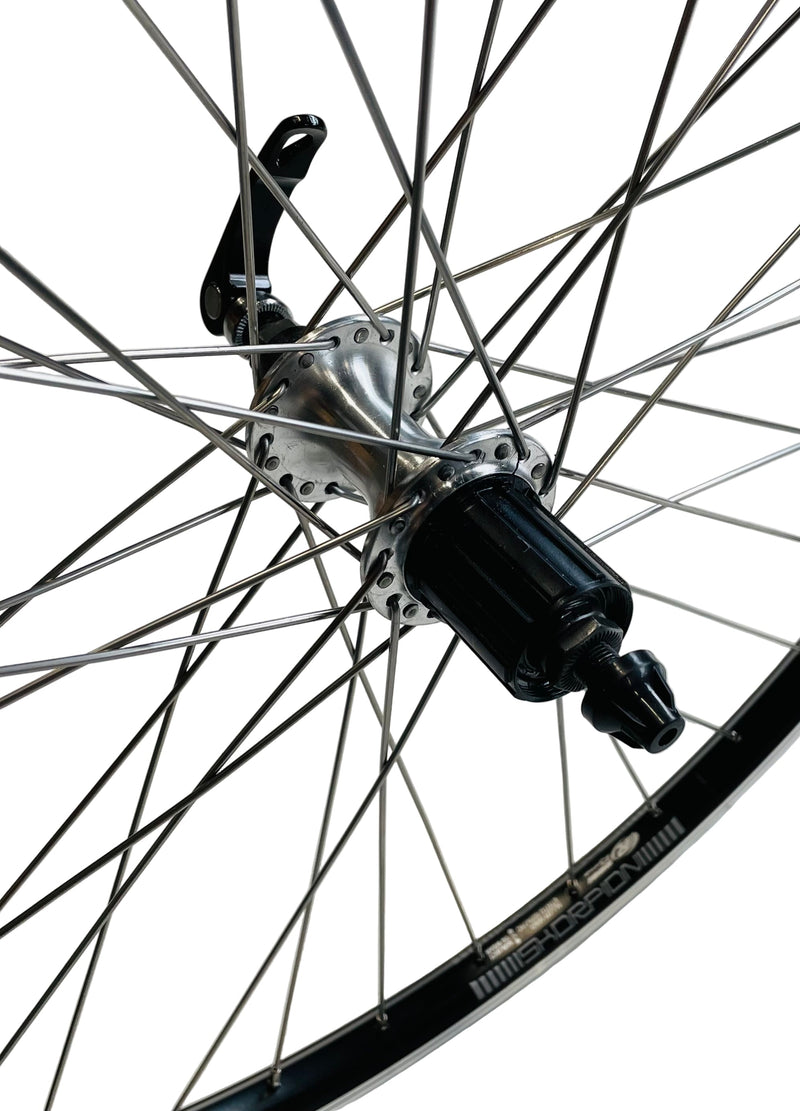Afbeelding laden in galerijviewer, Rodi achterwiel 26 - 559x19 skorpion alu. zwart fm32 qr cassette 8 9
