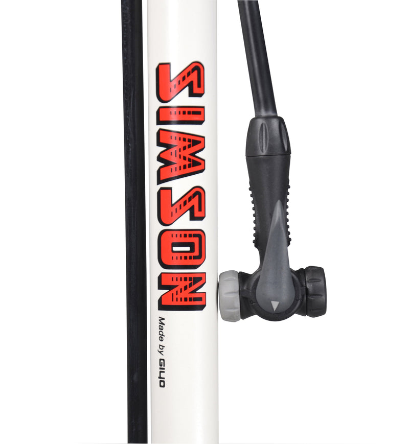 Load image into Gallery viewer, fietspomp met manometer staal 61 cm wit (020601)
