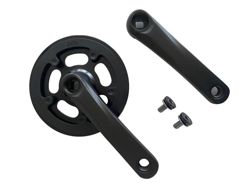 Afbeelding laden in galerijviewer, Hulzebos cycle parts b.v. lasco crankset 32t 140mm dubbele beschermrand zwart
